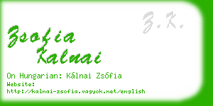 zsofia kalnai business card